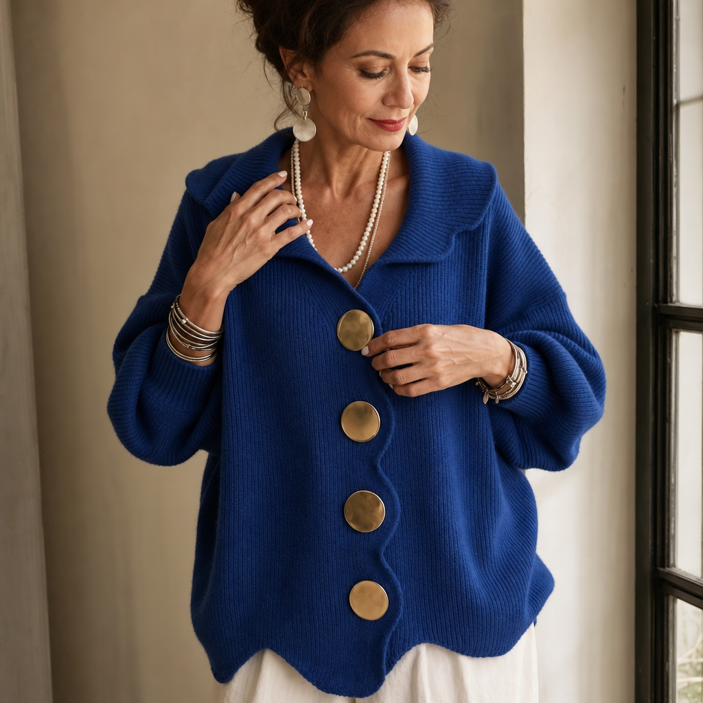Ribelle – Ribbed Wide-Sleeve Button Cardigan