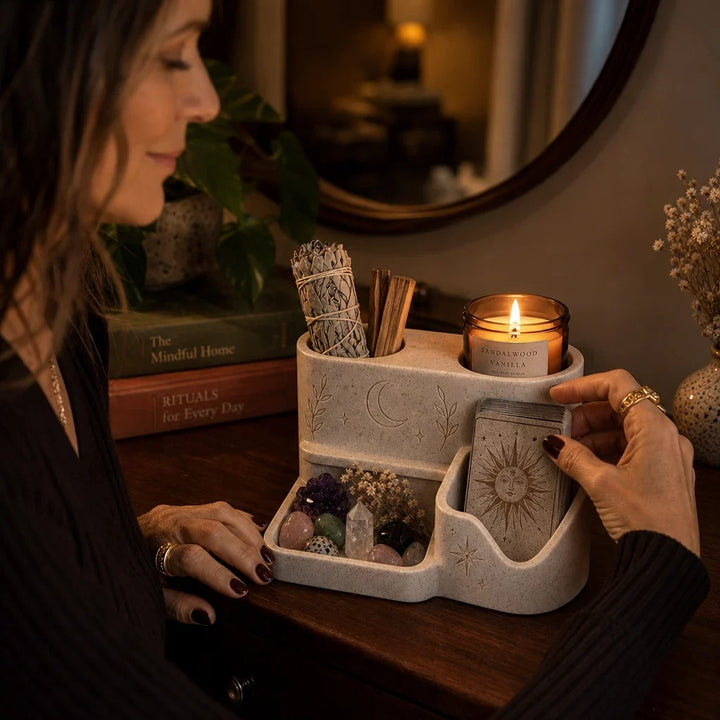 Altar & Aura – Celestial Divided Tarot Card Organizer