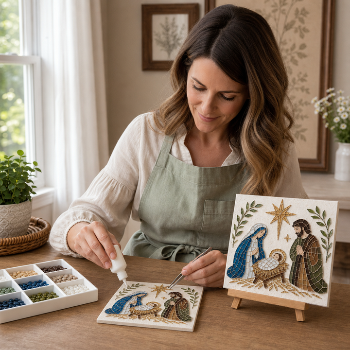 Silent Night Mosaic – Nativity Easel Mosaic Craft Kit