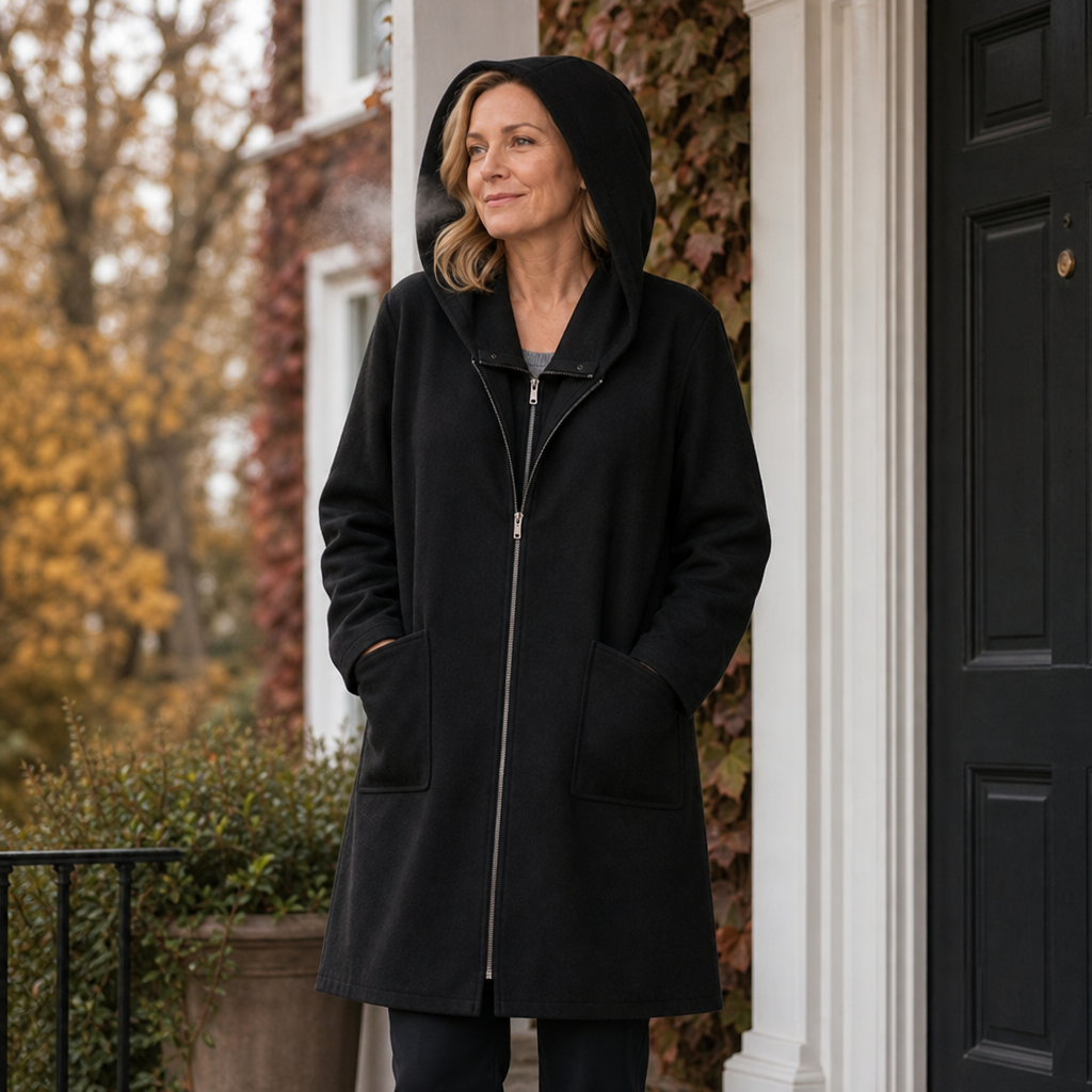 Wrenlora – Hooded Mid-Length Relaxed Coat
