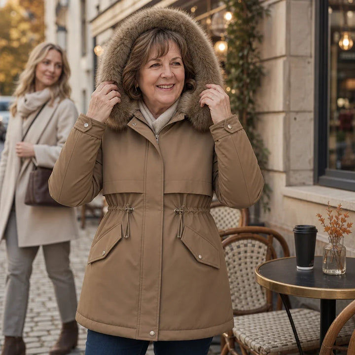 Velora – Plush-Lined Mid-Length Parka