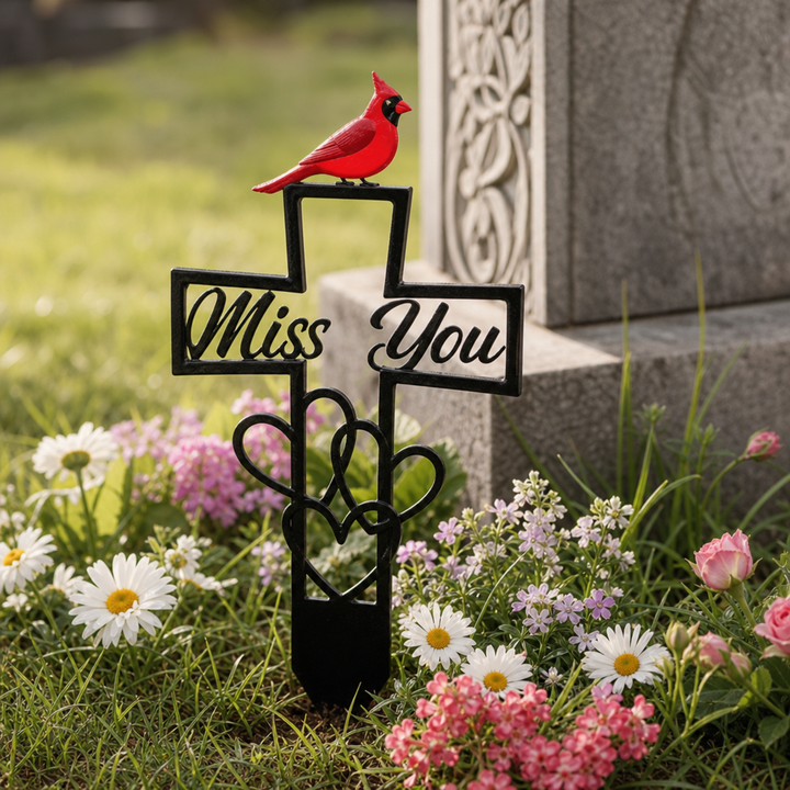 Cardinalight – Cardinal Cross Memorial Garden Stake