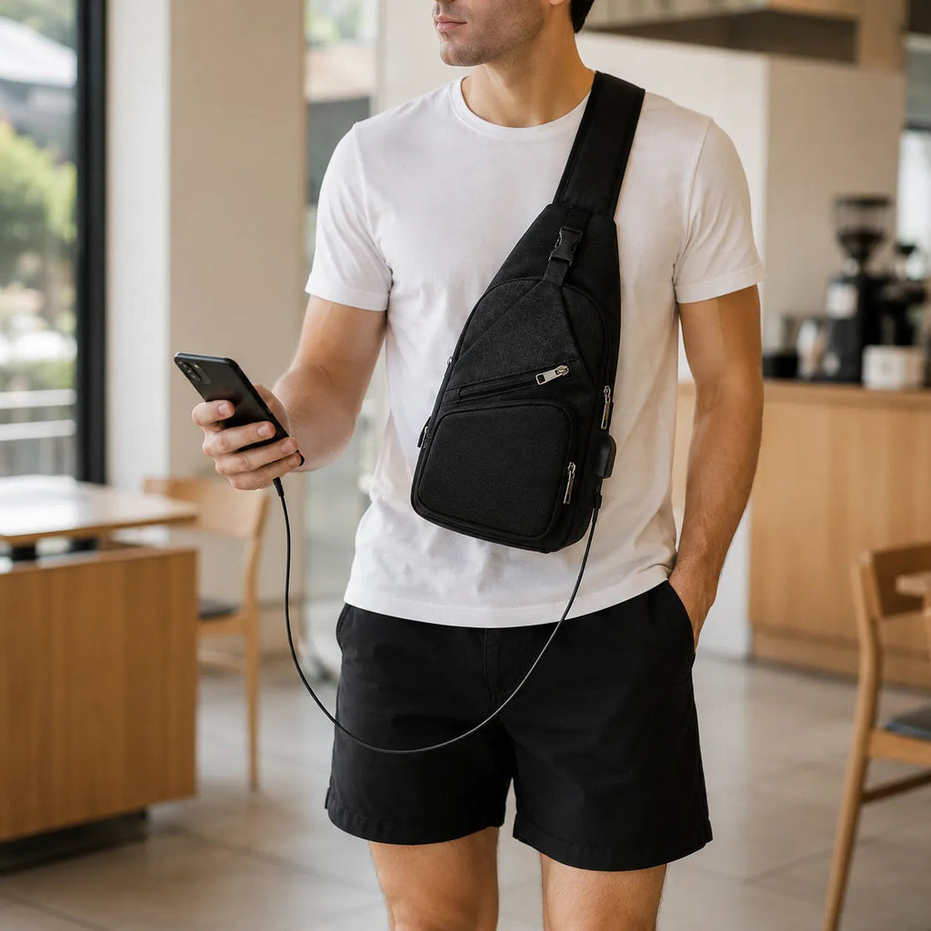Slynx – Crossbody Sling Bag with USB Charging Port – Lark & Clover