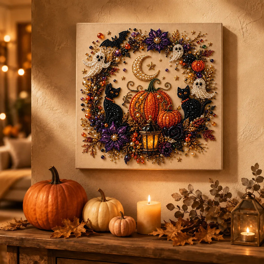 Beadory – Halloween Pearl Bead Craft Kit, Cozy Wall Art DIY