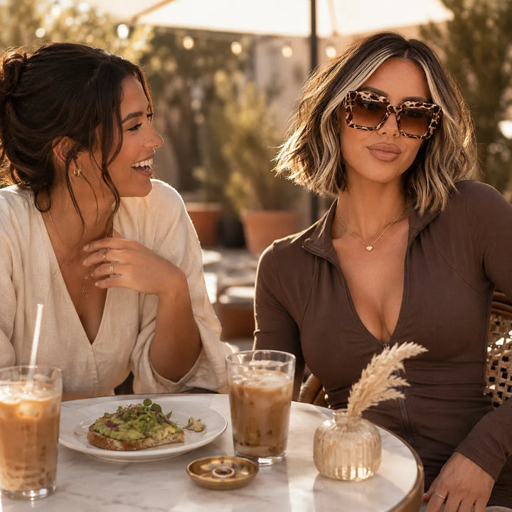 Florenza – Oversized Square Leopard Sunglasses with Gradient Lenses