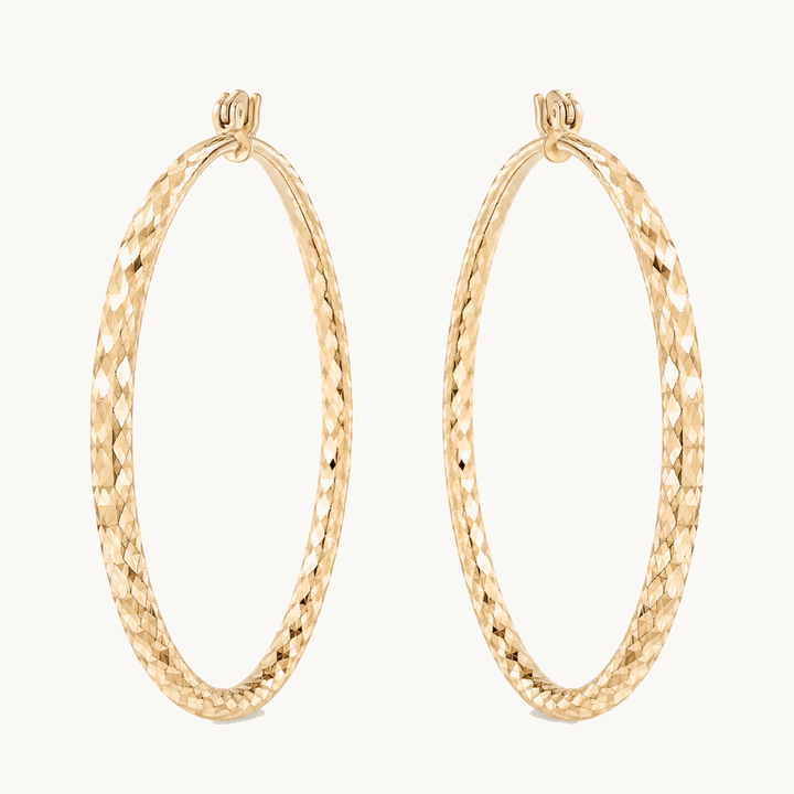 Lumara™ - Diamond-Cut Hoop Earrings Gold