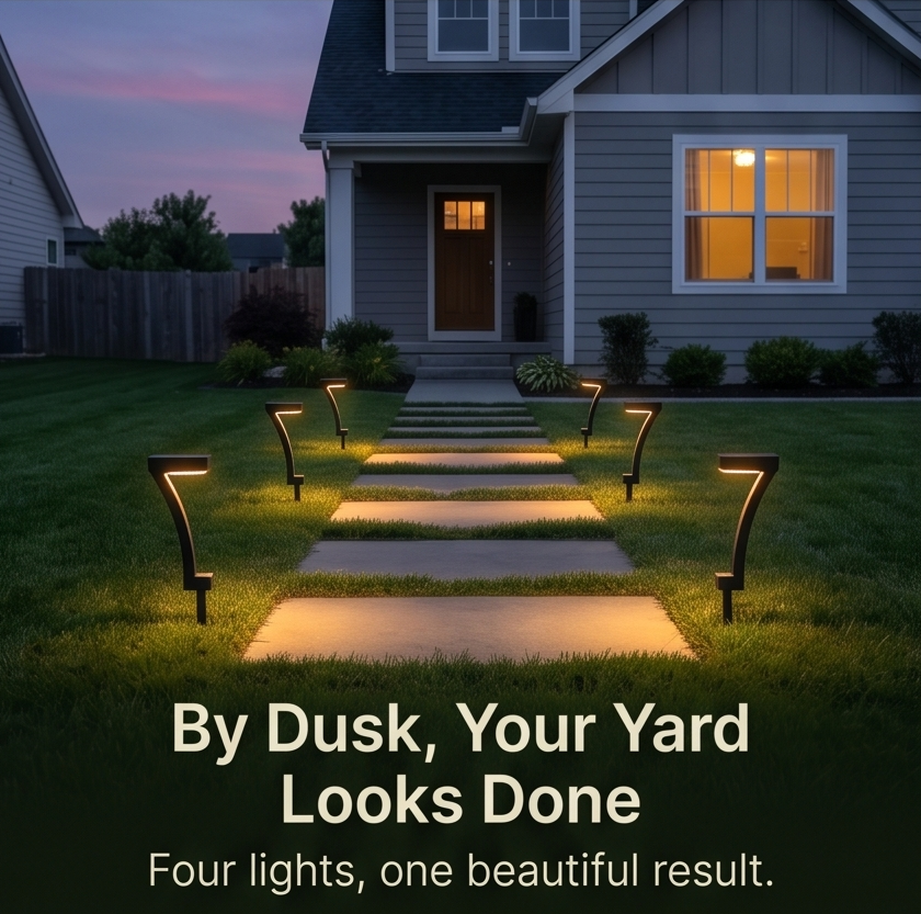 Lumenly™ – Sculptural Solar Pathway Lights (Set of 4)