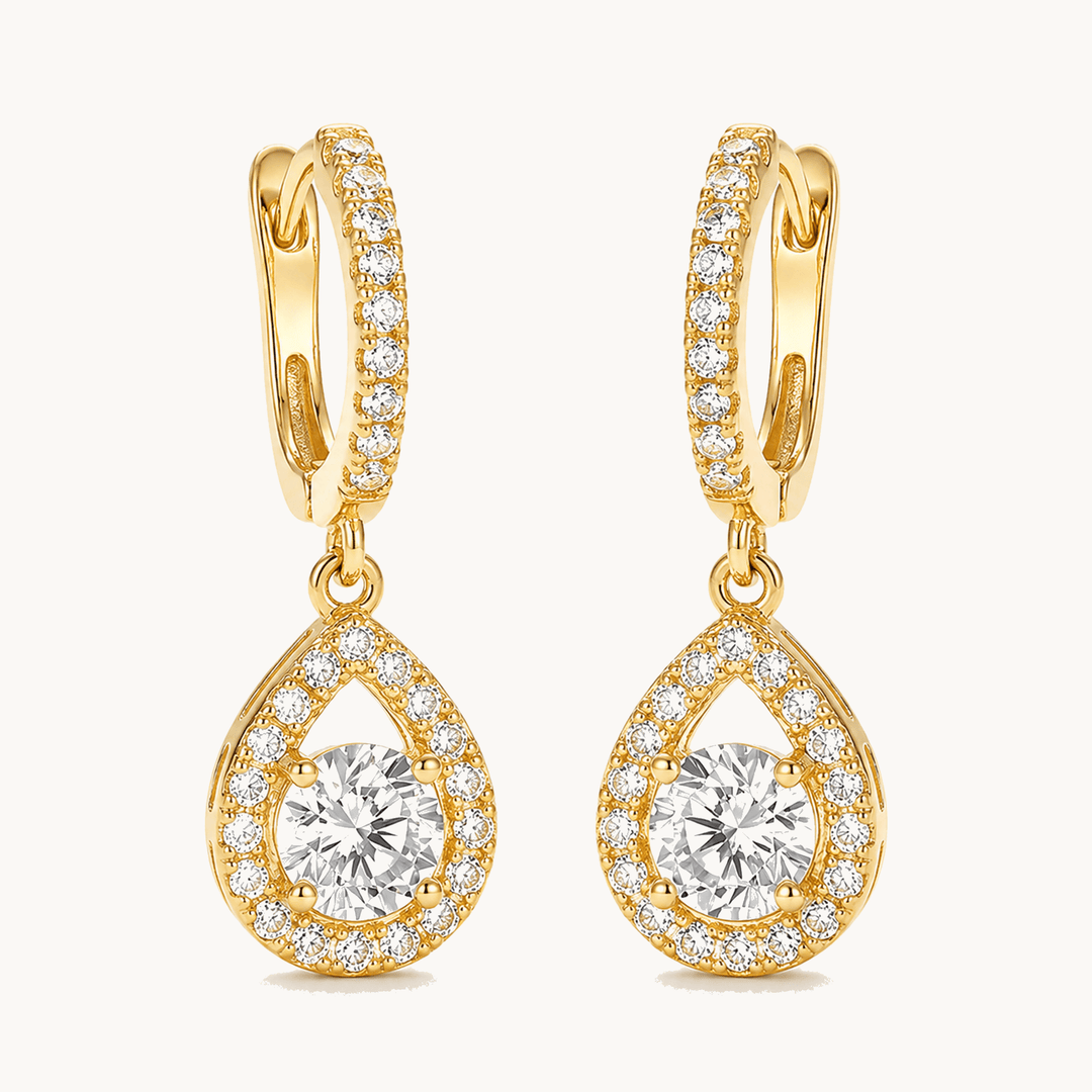 Lumière™ – Crystal Teardrop Dangle Hoop Earrings