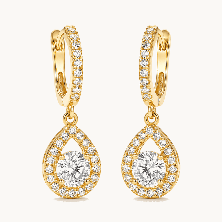 Lumière™ – Crystal Teardrop Dangle Hoop Earrings