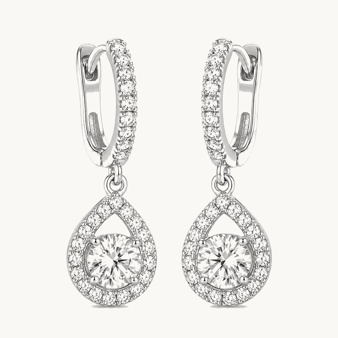 Lumière™ – Crystal Teardrop Dangle Hoop Earrings