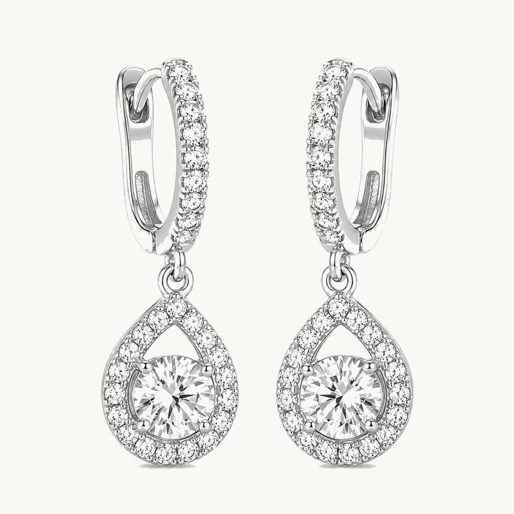 Lumière™ – Crystal Teardrop Dangle Hoop Earrings