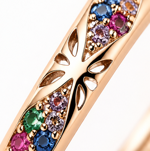 Lumielle™ – Sparkling Rose-Gold Floral Hoops