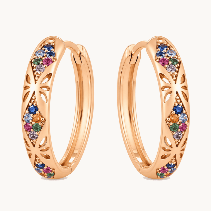 Lumielle™ – Sparkling Rose-Gold Floral Hoops Rose Gold