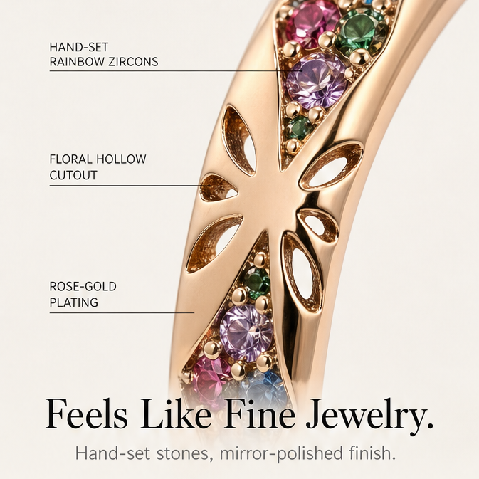 Lumielle™ – Sparkling Rose-Gold Floral Hoops