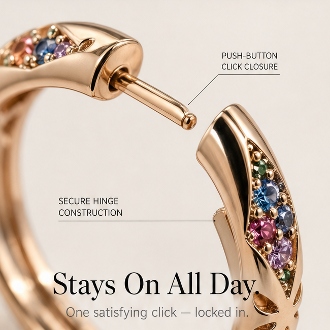 Lumielle™ – Sparkling Rose-Gold Floral Hoops