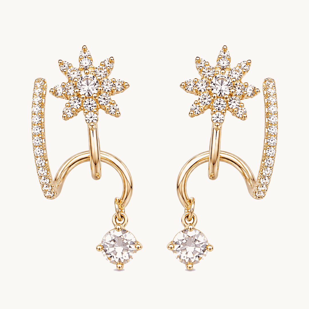 Luminelle™ – Gold Star Zircon Earrings Gold