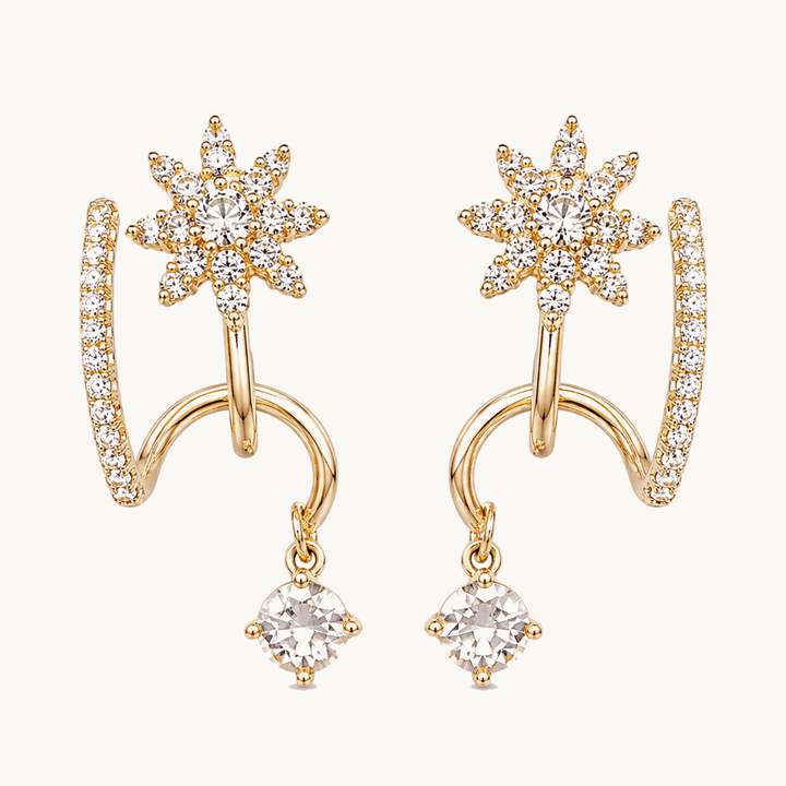 Luminelle™ – Gold Star Zircon Earrings Gold