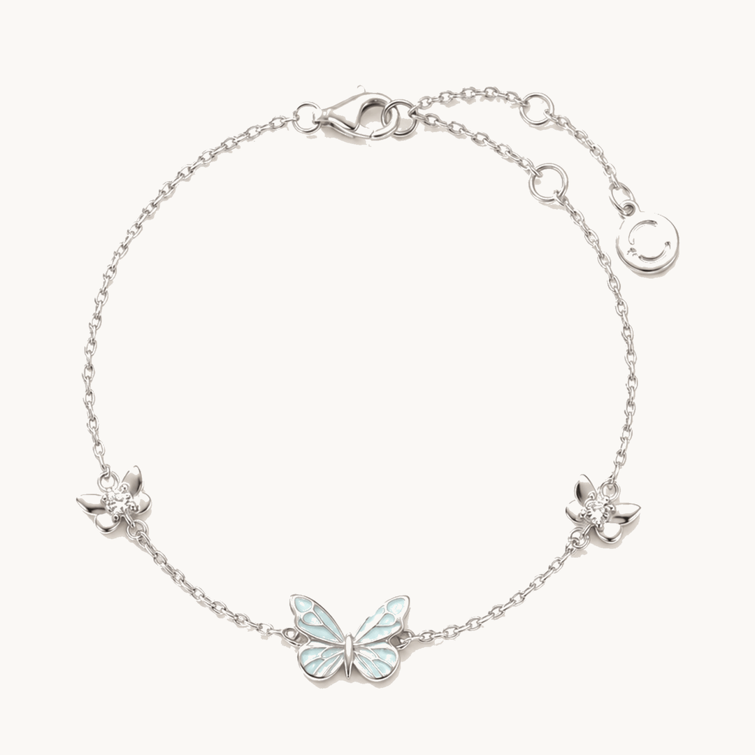Luminova™ – Glow in the Dark Butterfly Bracelet Silver