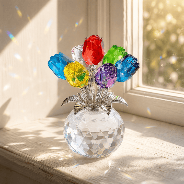 Lumirose – Crystal Rose Bouquet with Vase
