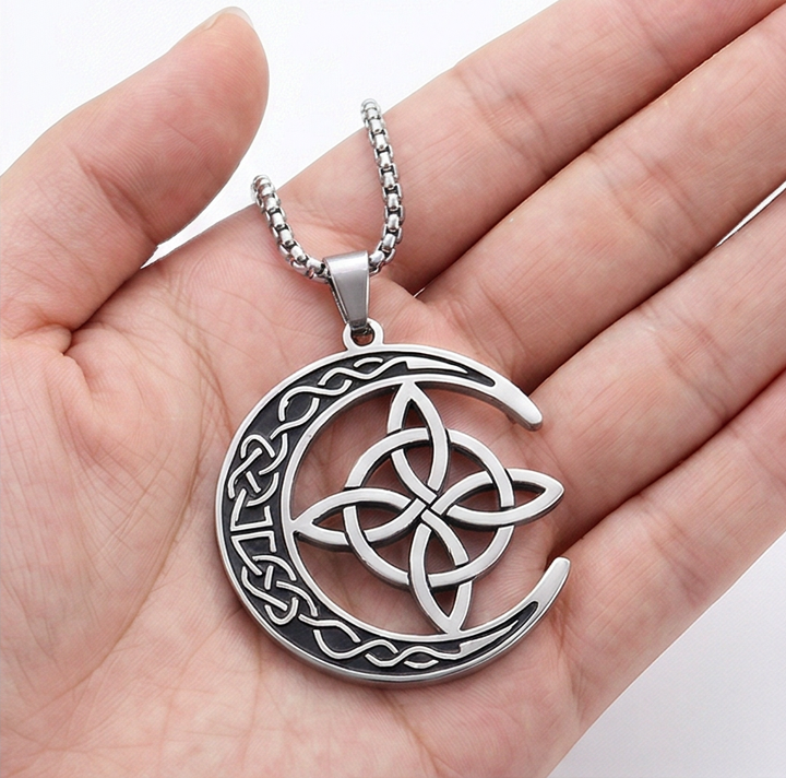 Lunara™ – Celtic Moon and Knot Pendant