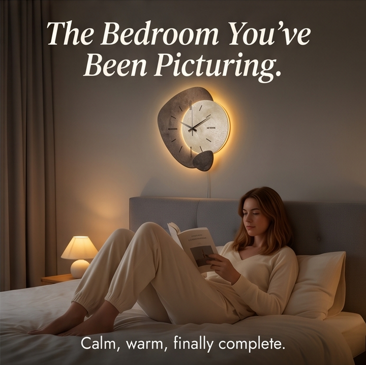 Lunara™ – Moon-Lit Wall Clock with Warm Backlight