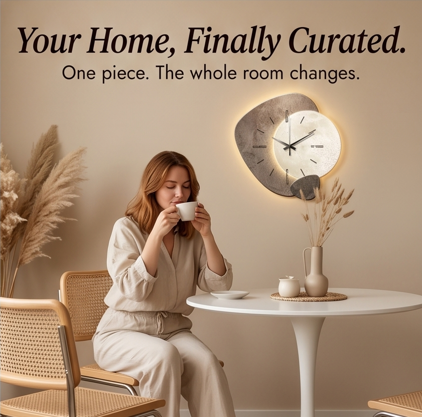 Lunara™ – Moon-Lit Wall Clock with Warm Backlight