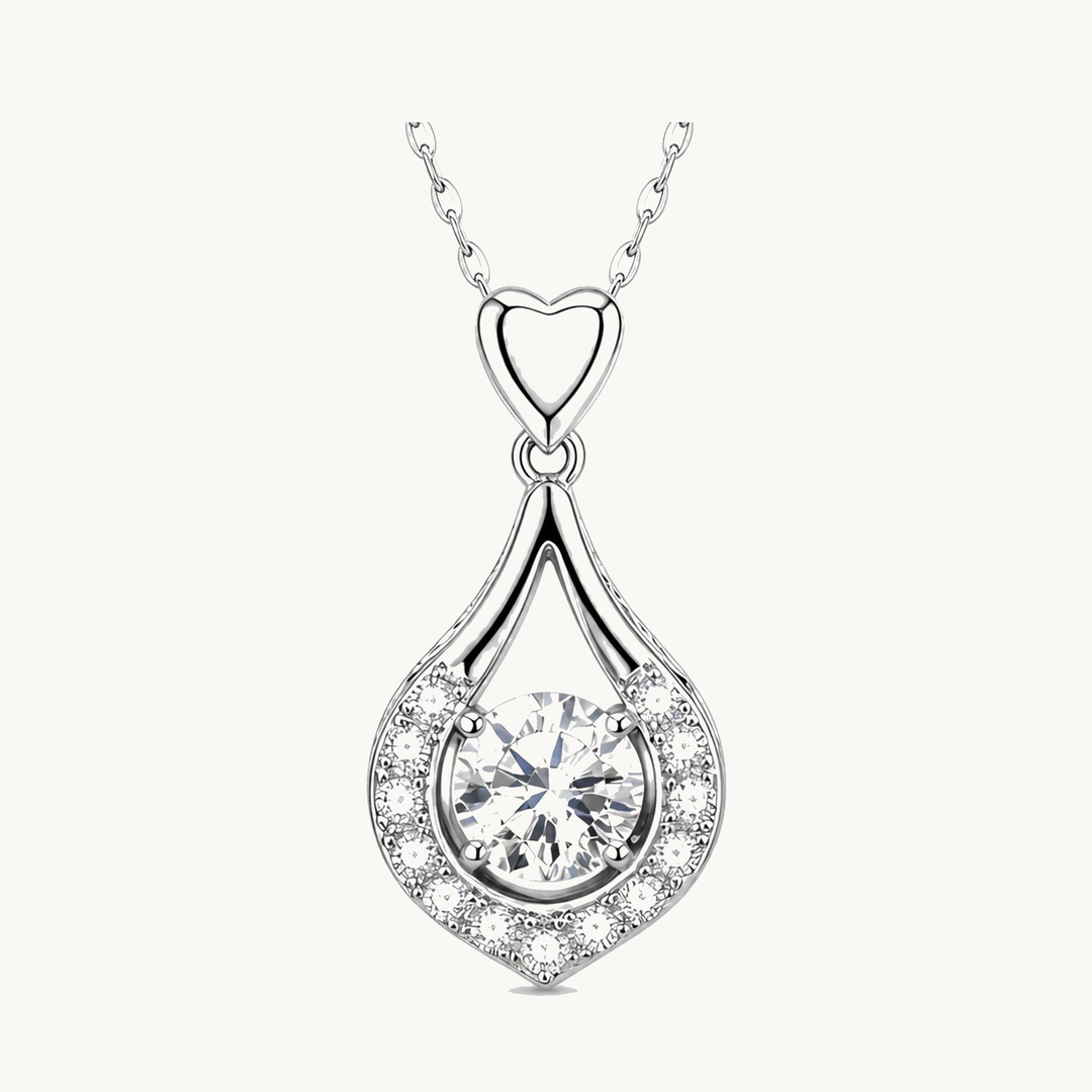 Lunavia™ – Dancing Stone Teardrop Pendant Necklace Silver