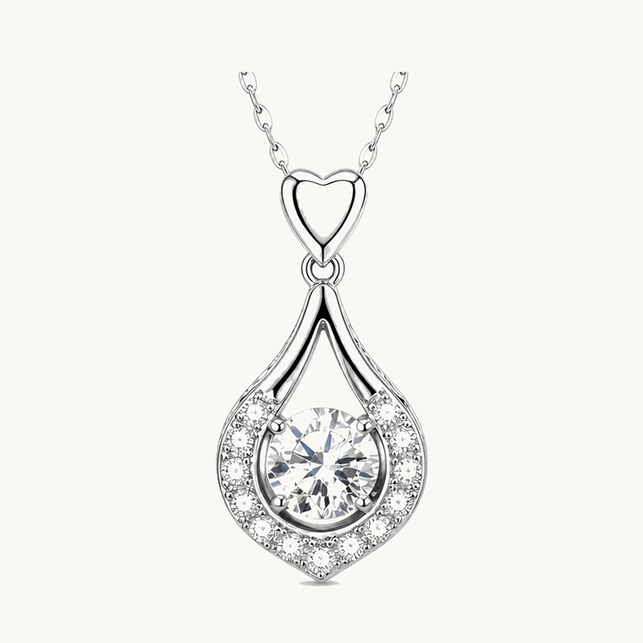 Lunavia™ – Dancing Stone Teardrop Pendant Necklace Silver