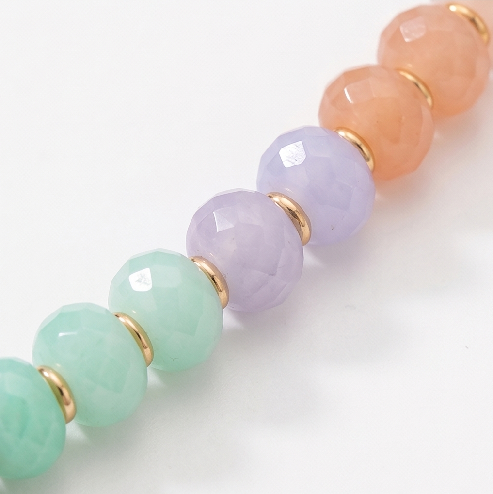 Lunavia™ – Pastel Bead Layered Necklace with Gold Heart**