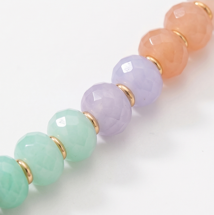 Lunavia™ – Pastel Bead Layered Necklace with Gold Heart**