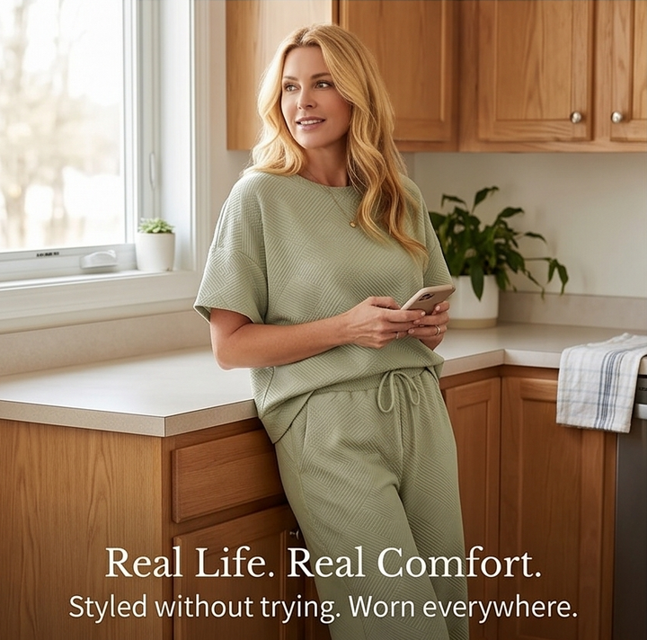Lunavia™ – Textured Knit 2-Piece Lounge Set for Real Curves