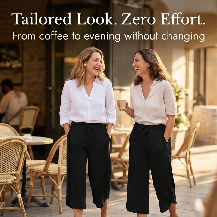 Lunavia™ Wide-Leg Tulip-Hem Capri Pants with Pockets