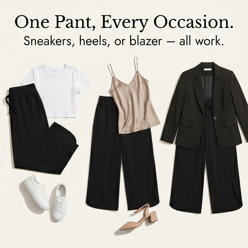 Lunavia™ Wide-Leg Tulip-Hem Capri Pants with Pockets