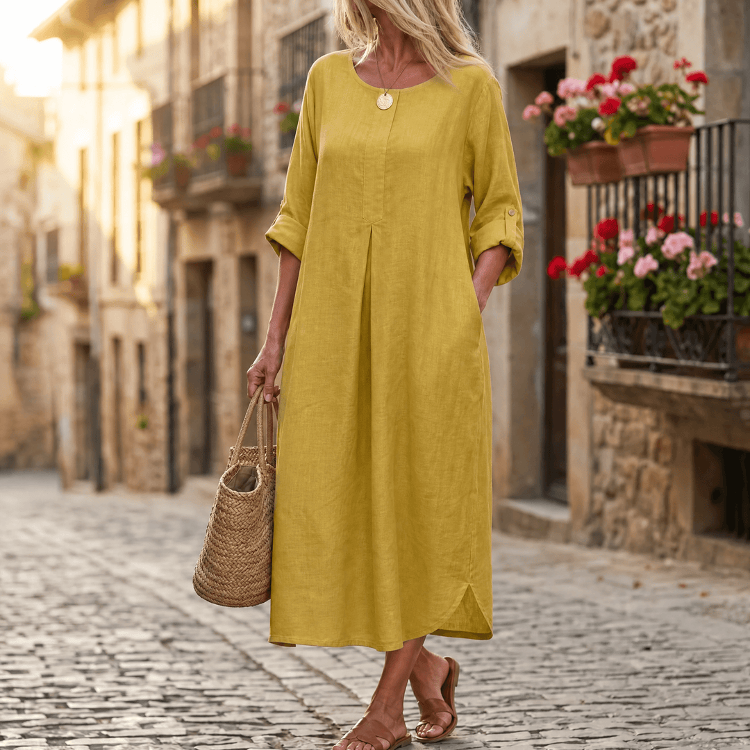 Lunavia – Women's Flowy Linen-Style Maxi Dress – Lark & Clover