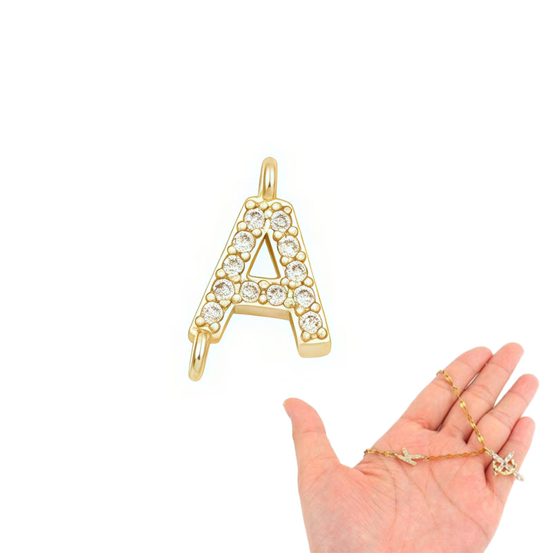 Aurela™ – Sparkling Initial Cross Necklace