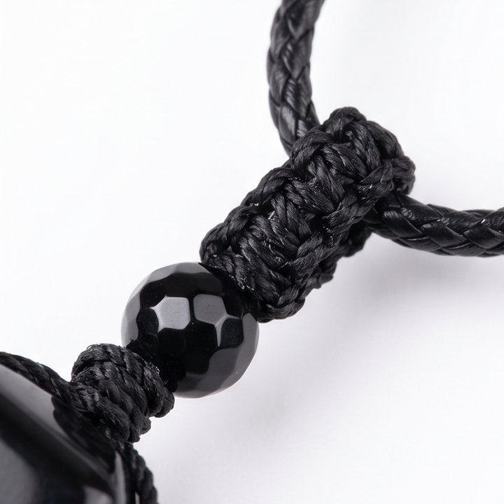 Noctera™ – Macramé-Wrapped Obsidian Pendant