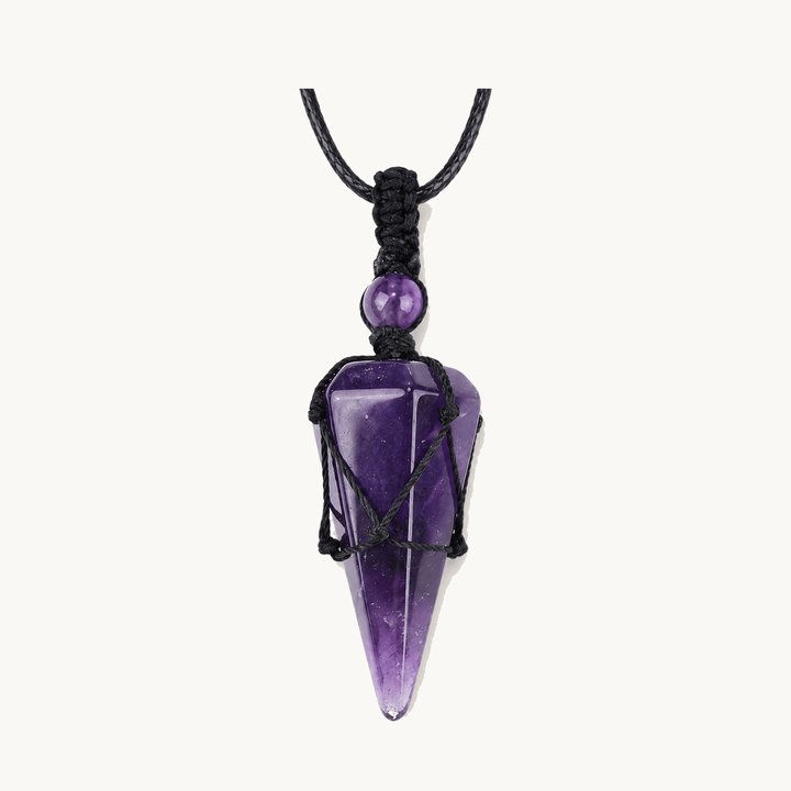 Noctera™ – Macramé-Wrapped Obsidian Pendant