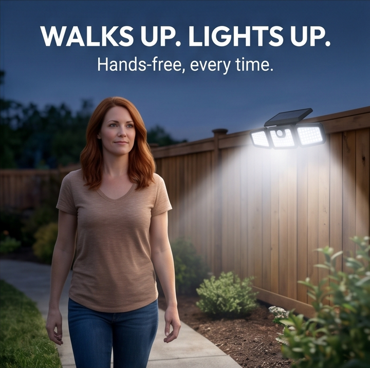 Northwall™ – 3-Head Solar Wall Light with Motion Sensor