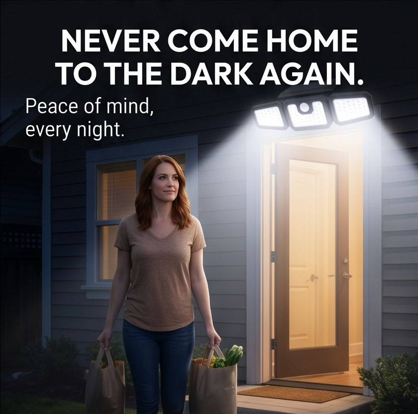 Northwall™ – 3-Head Solar Wall Light with Motion Sensor