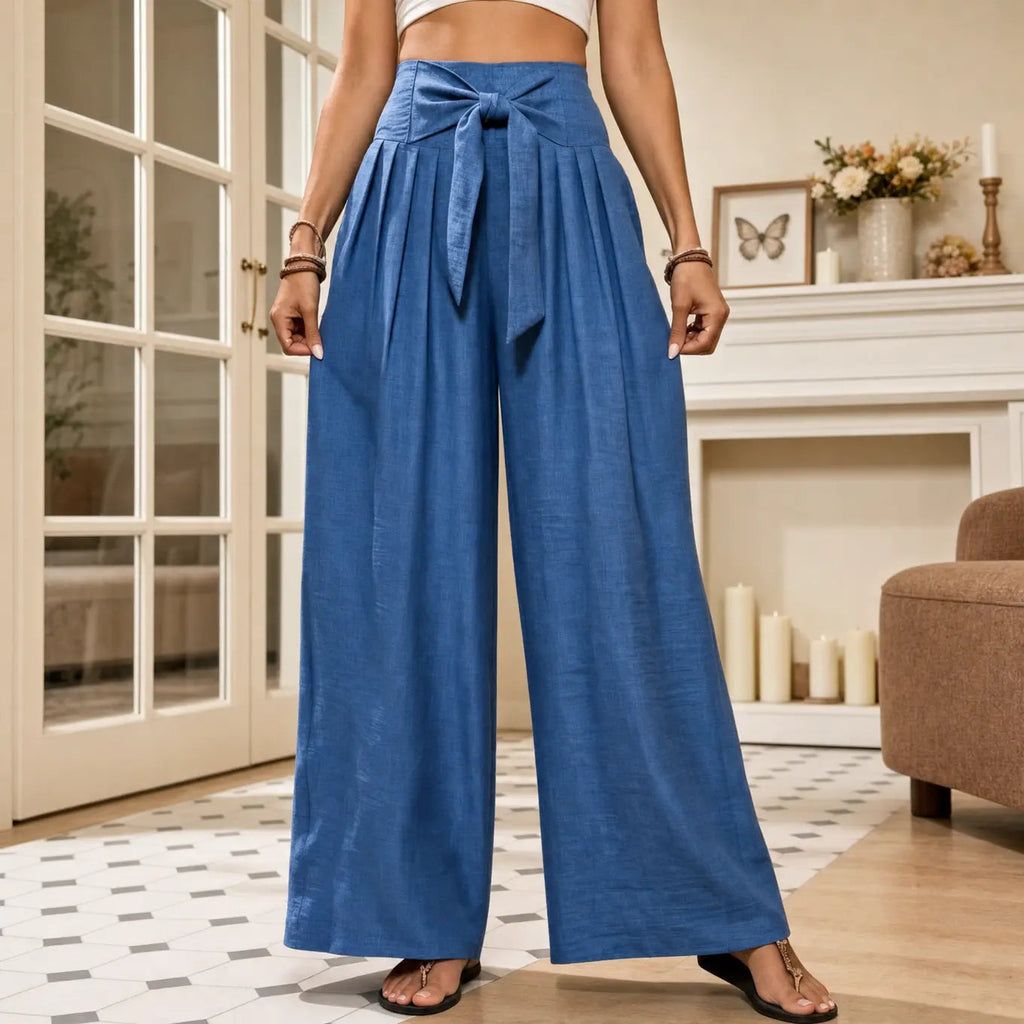 Driftlane – High Waisted Tie Front Wide Leg Pants for Women – Lark
