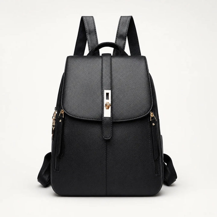 Marabella – Backpack with Twist-Lock Flap and Rose-Gold Hardware