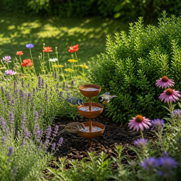 Birdwell™ – Rustic Copper Bird Bath Garden Stake