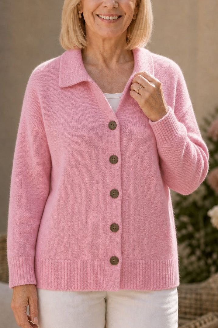 Softshirt – Knit Collared Button-Down Cardigan
