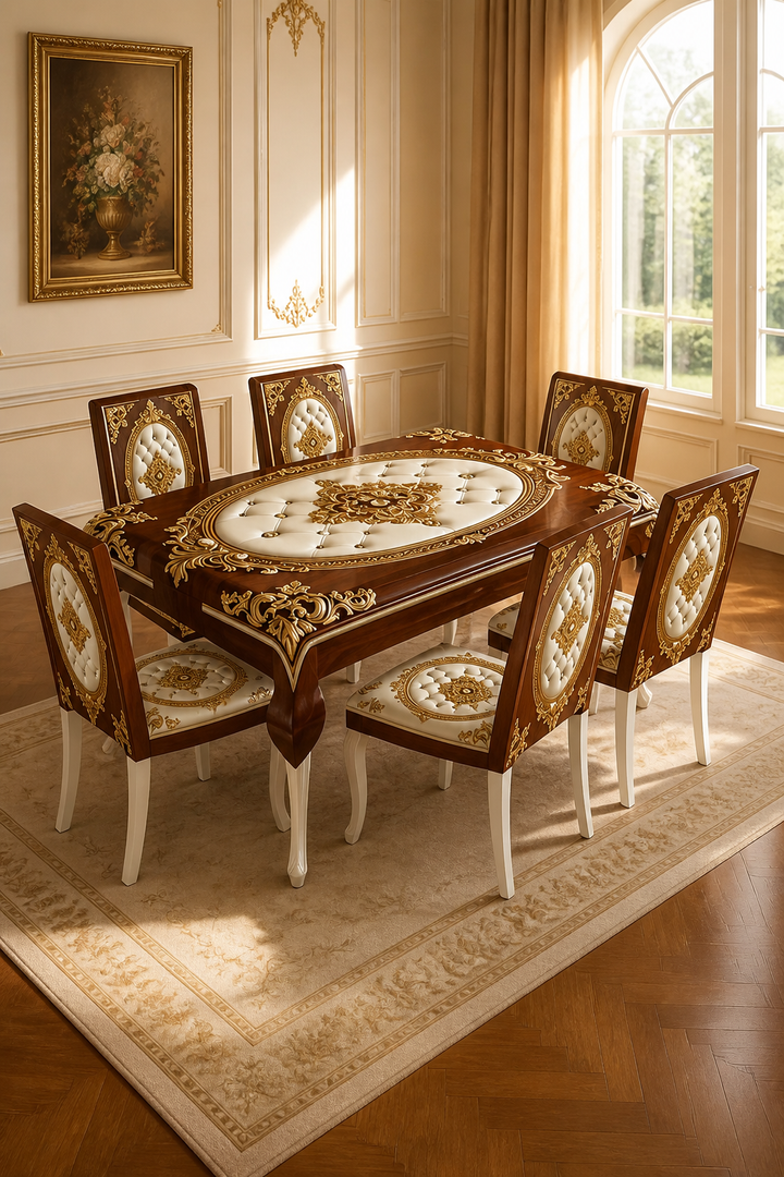 Tavolara – Ornate Embossed Tablecloth And Chair Cover Set