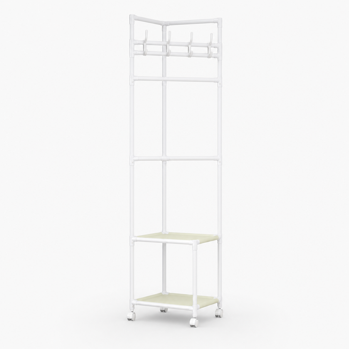 Nookstand – Space-Saving Garment Rack With Shelf And Hooks