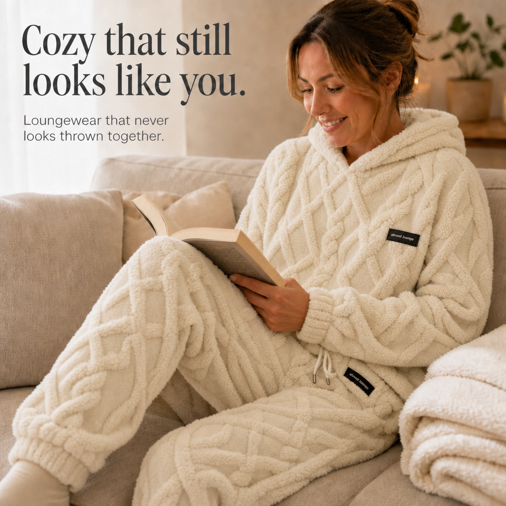 Cloudwarm – Textured Fleece-Look Hoodie And Pants Set