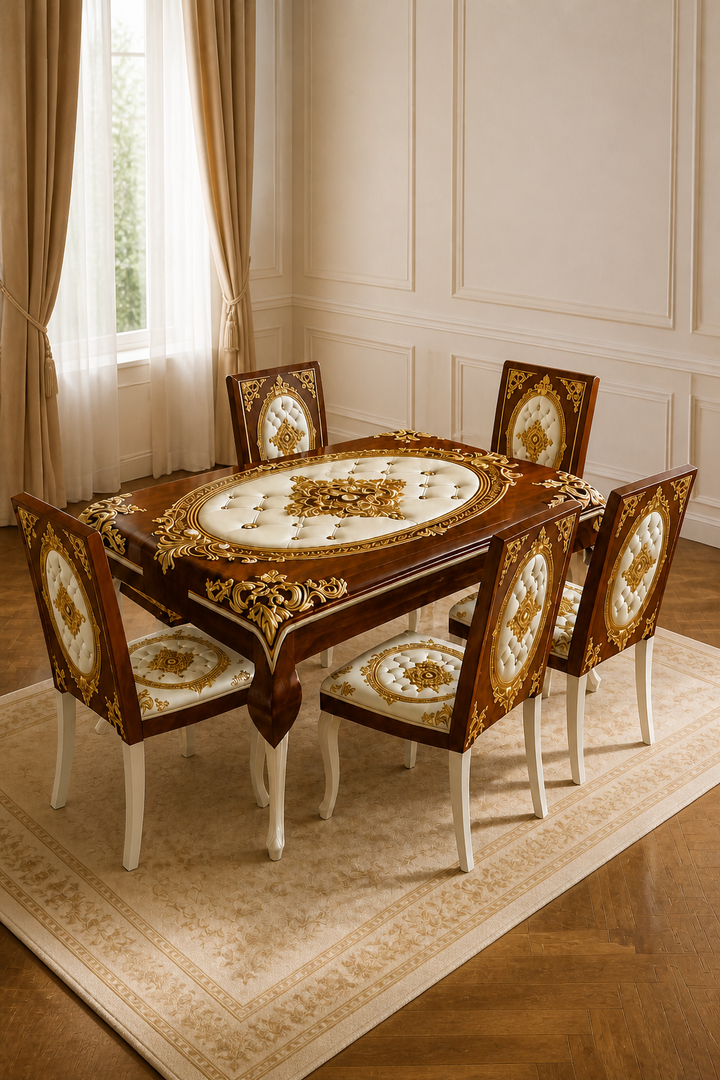 Tavolara – Ornate Embossed Tablecloth And Chair Cover Set
