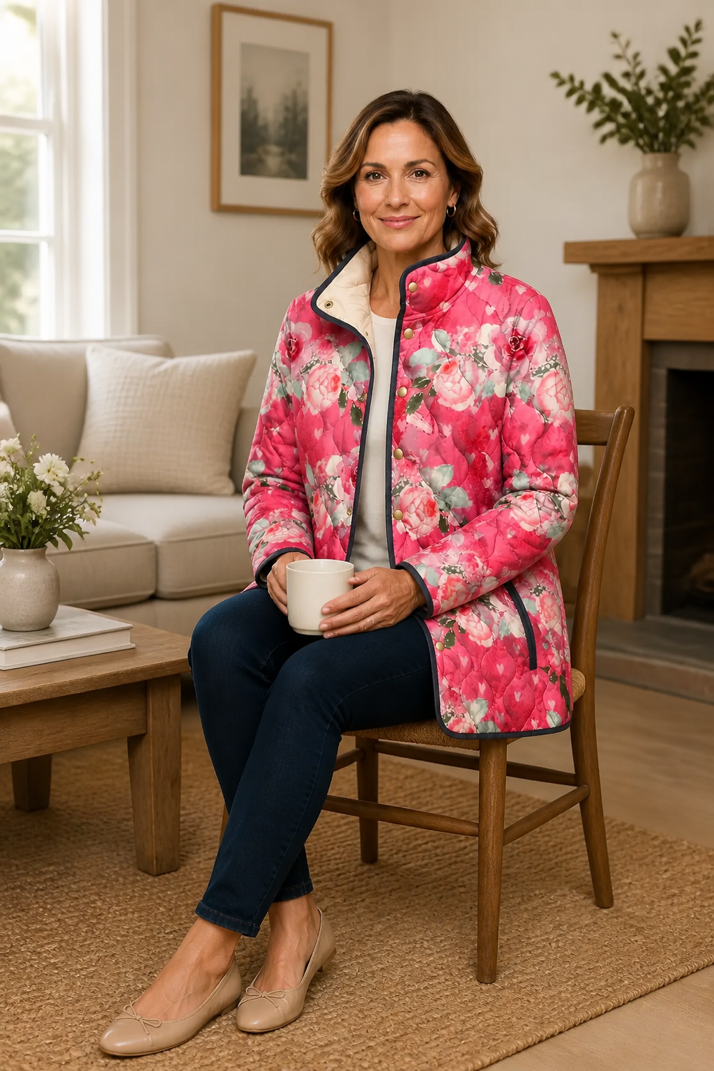 Wearbella – Floral Print Quilted Puffer Jacket