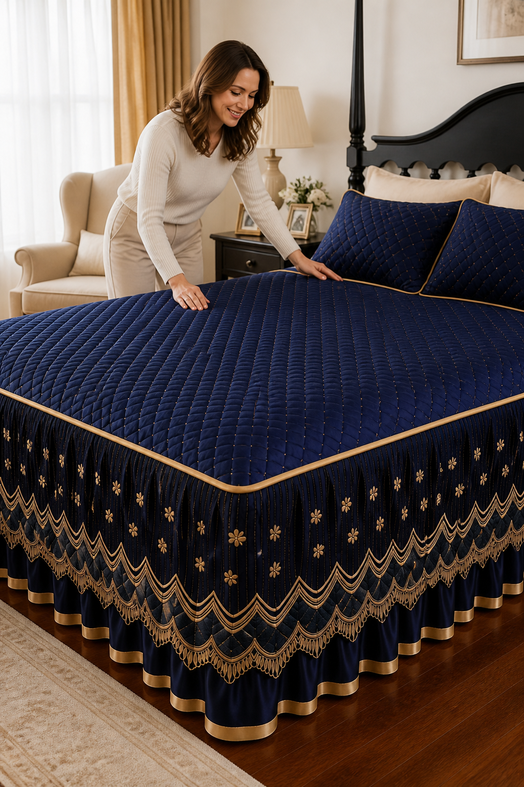 Linenna – Quilted Drop Bed Skirt