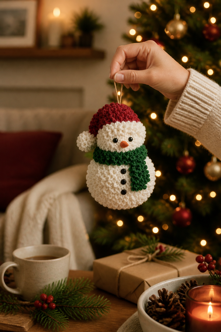 Tuftly – Fabric-Poke Snowman Christmas Ornament Kit
